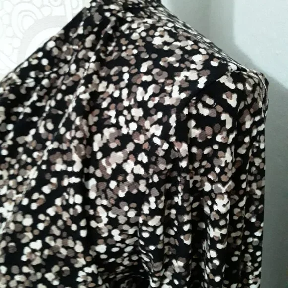 Anne Klein lovely colorful gold zipper neckline top size L - Picture 7 of 11